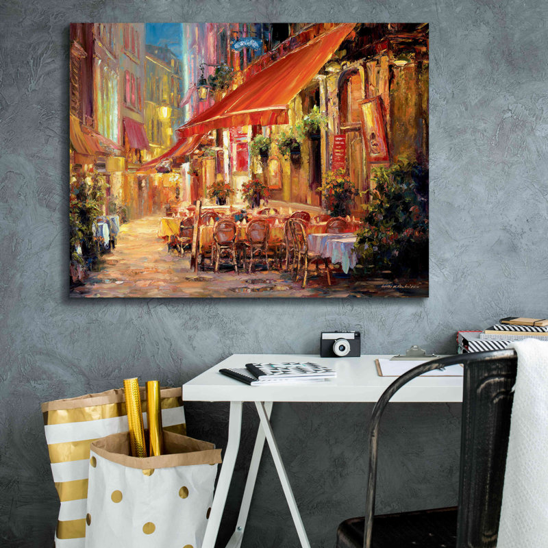 «Café in Light» par Haixia Liu, art mural sur toile, H 26 po x l 34 po x P 1,5 po