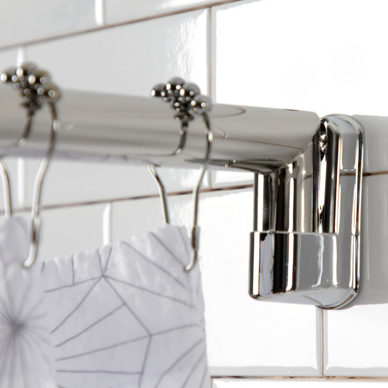 Kingston Brass Edenscape 60-Inch-72-Inch Stainless Steel Adjustable Single Curved Shower Curtain Rod, Polished Chrome