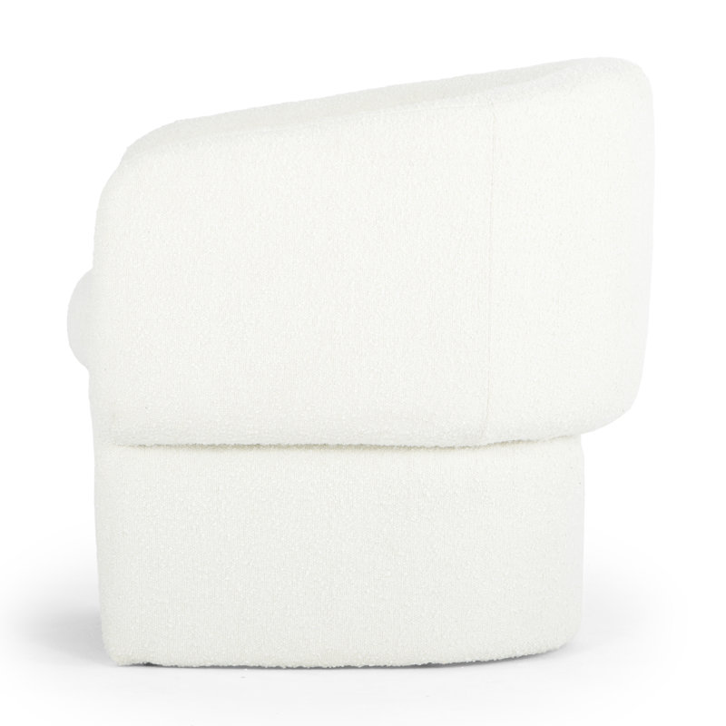 Jessie Accent Chair, White  Velvet