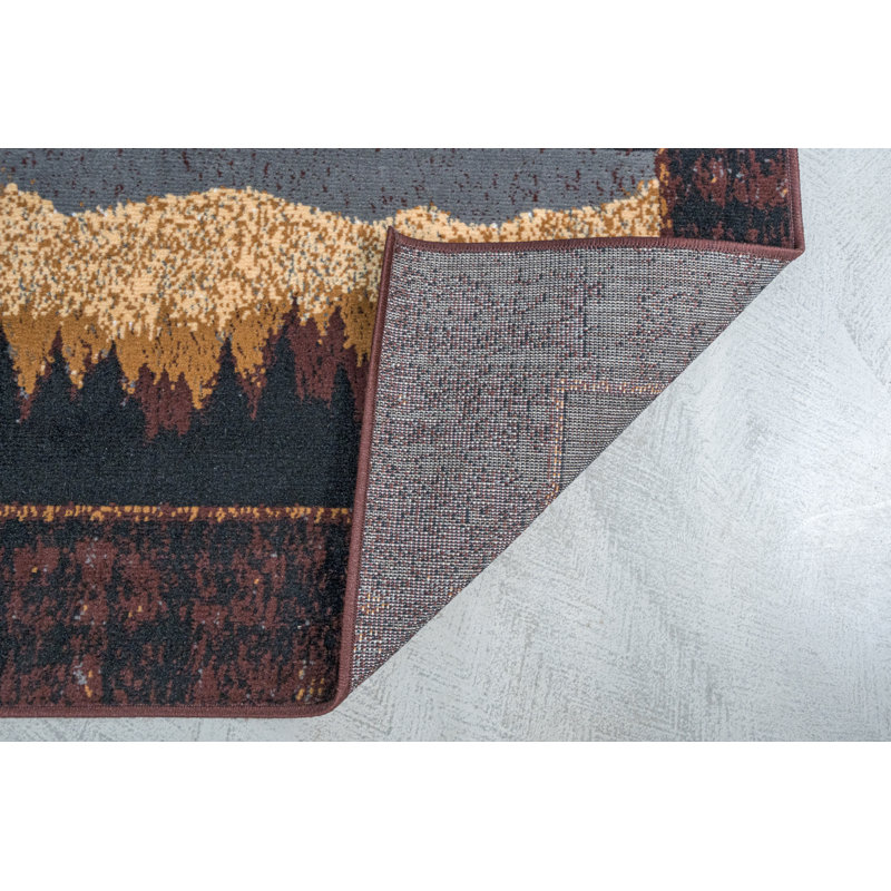 Tapis brun / noir Humbert, Rectangle 7 pi 8 po x 11 pi