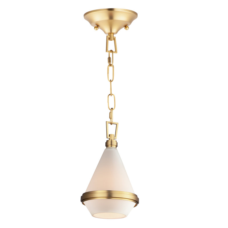 1 - Light Single Pendant, Satin Brass
