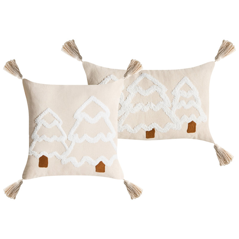 Beige, White Cushion