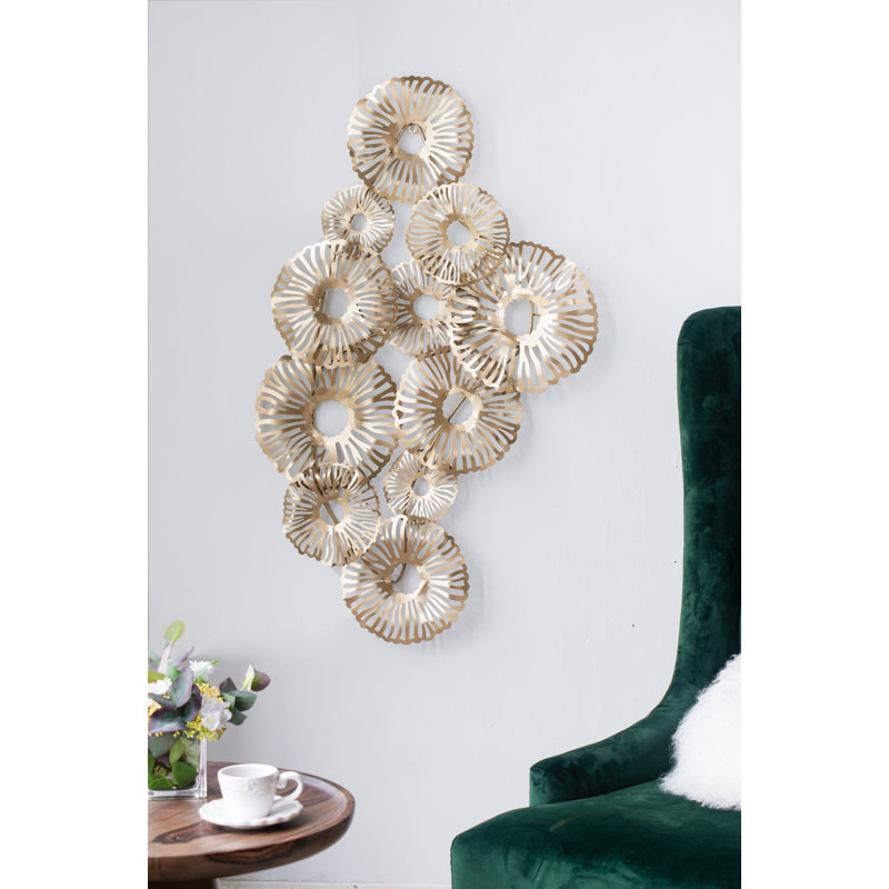 24X2x42" Gold Iron Wall Art