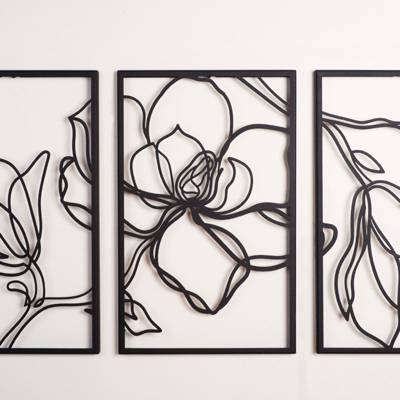Stylish Decorative Metal Wall Accessory, Black, 18.1 x 27.2 inches | 100% Steel Construction, Thickness: 0.05 inches | Lightweight at 1.5 lbs | Perfect for Modern Home Decor, Durable & Elegant Design