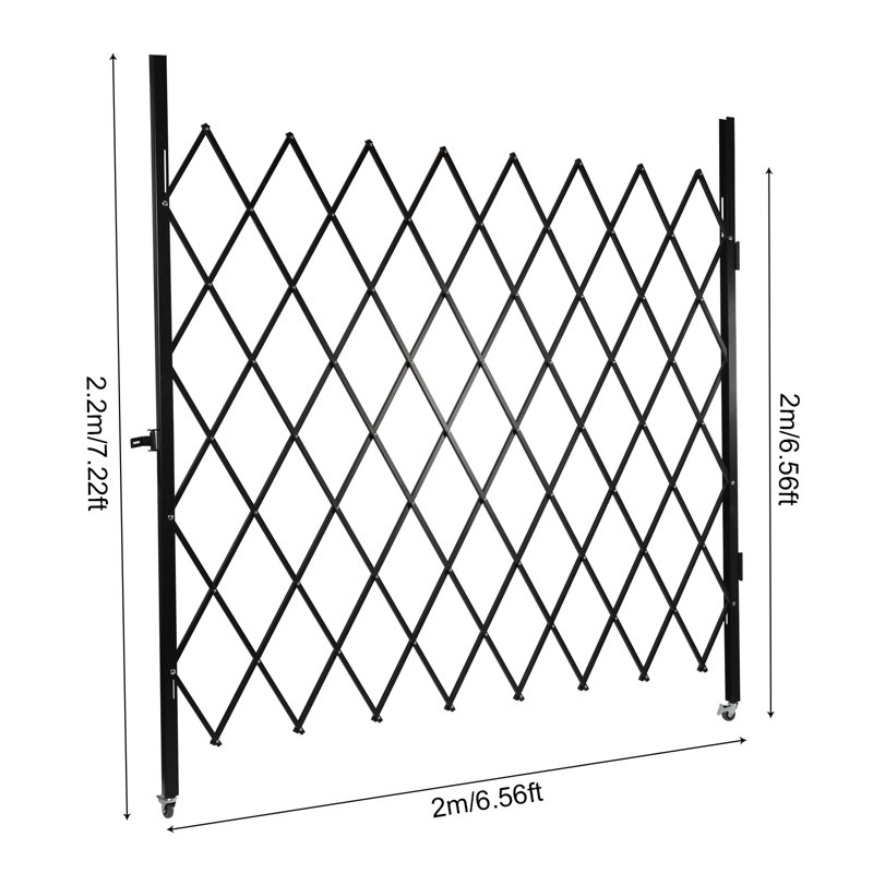 Barrière de sécurité en métal noir, L 78,74 po x H 78,74 po
