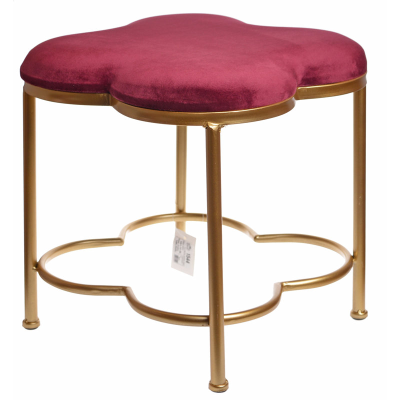 Deville Metal Accent Stool, Burgundy