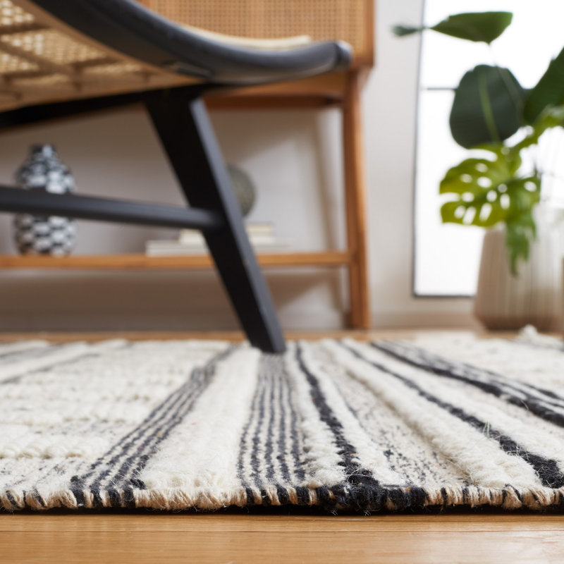 Tapis noir / ivoire Judsonia 282, Tapis de couloir 2 pi 3 po x 8 pi