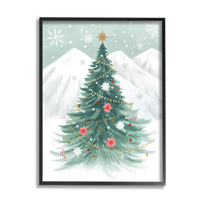 Ba-856 - Arbre de Noël subtil encadré dans la neige