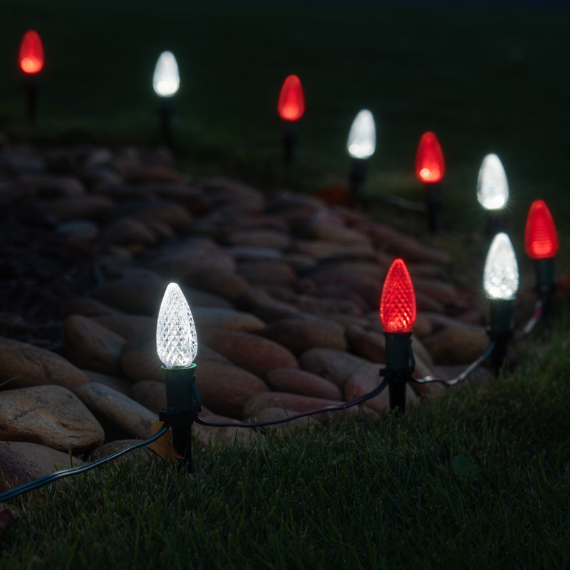 50-Foot Red and Cool White LED Christmas Pathway Lights