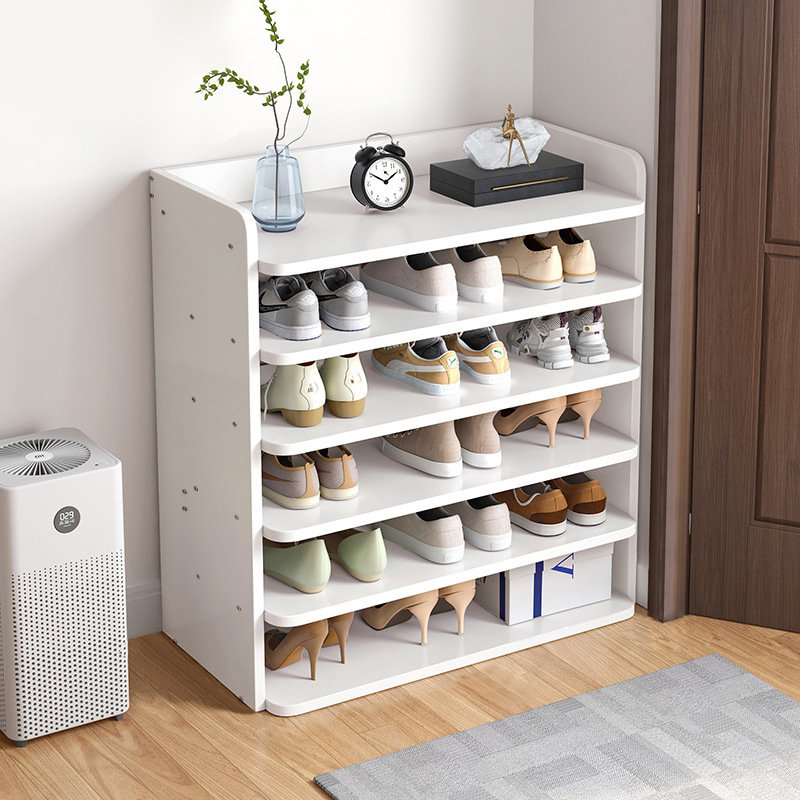 Warm white MDF shoe cabinet, 88cm x 62cm x 26cm, 6