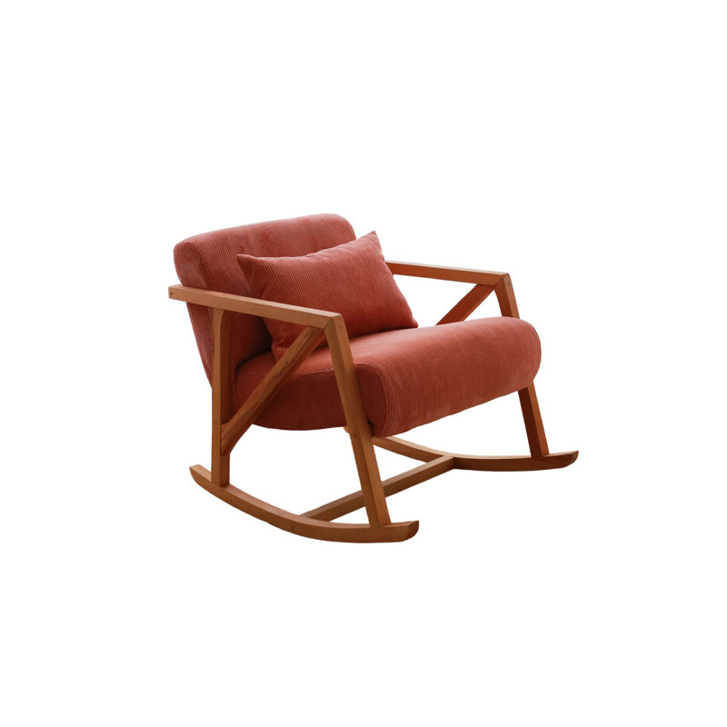 Luxurious Wing Chair, Vermilion Velvet Fabric, 26.4 x 29.5 x 33.5 inches | Sturdy Wooden Legs, Comfortable Sitting Height: 20.1 inches | Perfect Accent Chair for Living Room, Stylish and Cozy Design