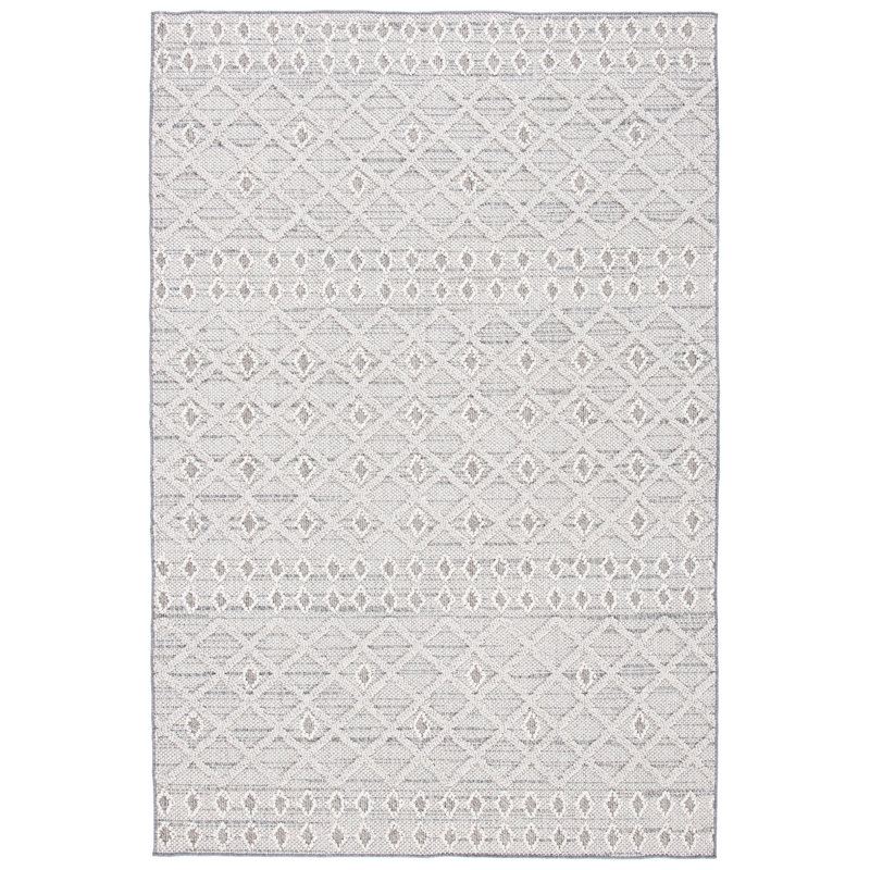 Tapis intérieur / extérieur gris Charlcombe Southwestern, Rectangle 4 pi x 6 pi