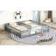 Lit simple avec garde-corps, garde-corps double gris et espace privé-461308534
