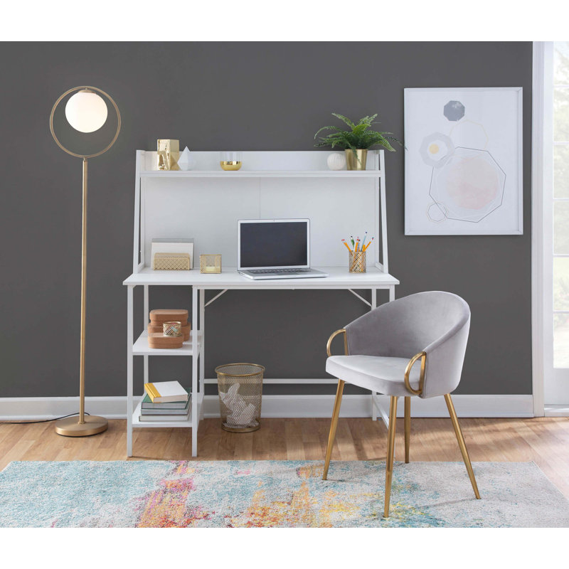 Chaise en métal et similicuir, Gris