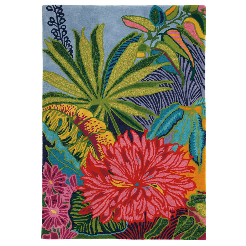 Captiva Handmade Tufted Wool Green/Red/Blue Area Rug, Rectangle 8' x 11'