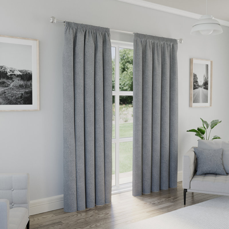 Revie Blackout Curtain Panel Pair, 229cm Width x 229cm Drop, Green