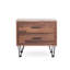 Table d'appoint en bois avec finition noyer et 2 glissières en métal
