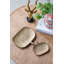 Plateaux décoratifs carrés S / 2 avec finition dorée texturée L: 9,3 x 8 x 1 po S: 6 x 5 po