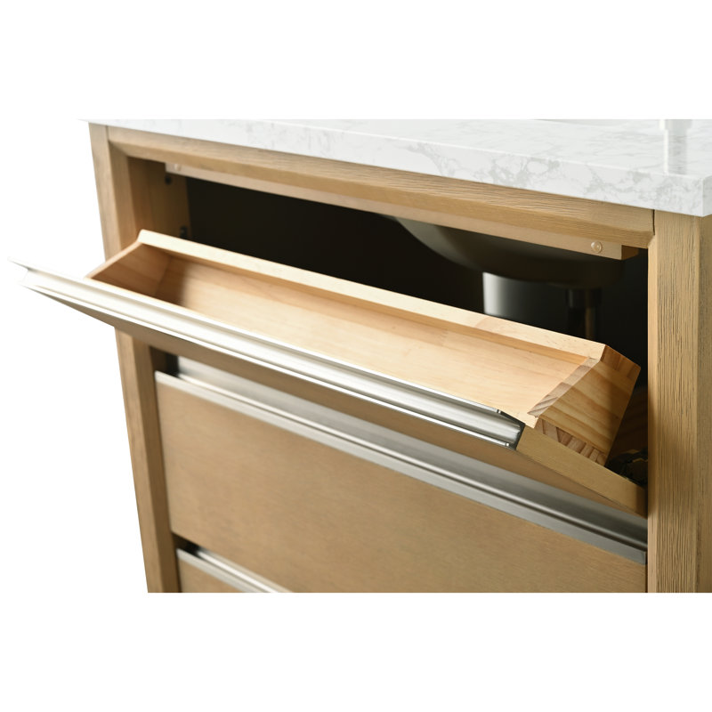 Meuble-lavabo simple 30 po avec comptoir, Chêne naturel, 30"