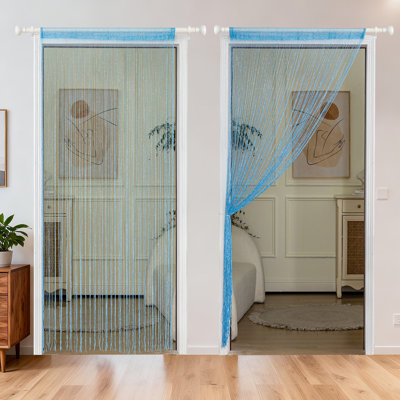2pcs 39 X 78 Inch Door String Curtain Wall Panel Fringe Window Decorative String Curtain