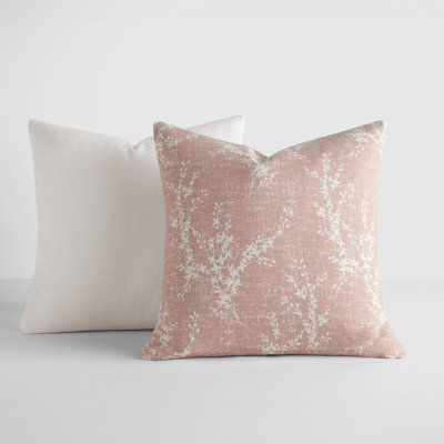 Ensemble de 2 coussins décoratifs en coton flammé couleur saule