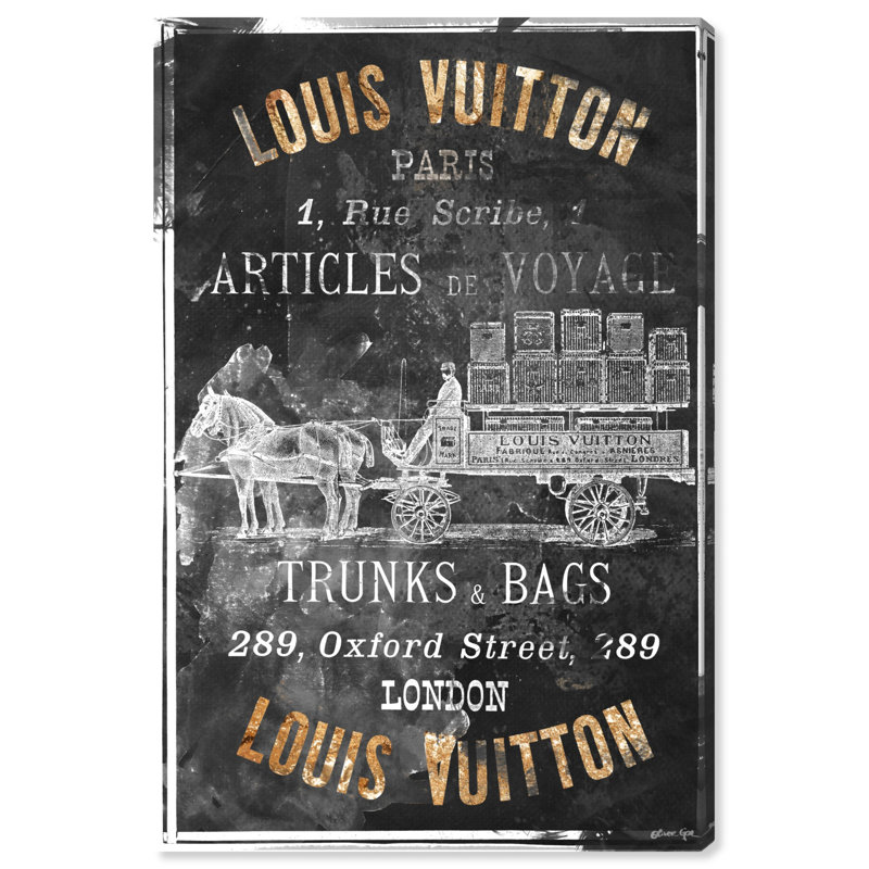 «Fashion and Glam Articles De Voyage Gold Road Sign», reproduction d'impression sur toile, Toile tendue