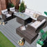 Nigella 7 - Person Patio Outdoor Wicker Fire Pit Conversation Set With Cushions
