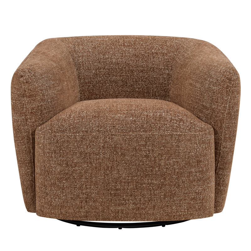 Jeremiah Barrel Swivel Upholstered Chair, Magnolia Camel Tweed