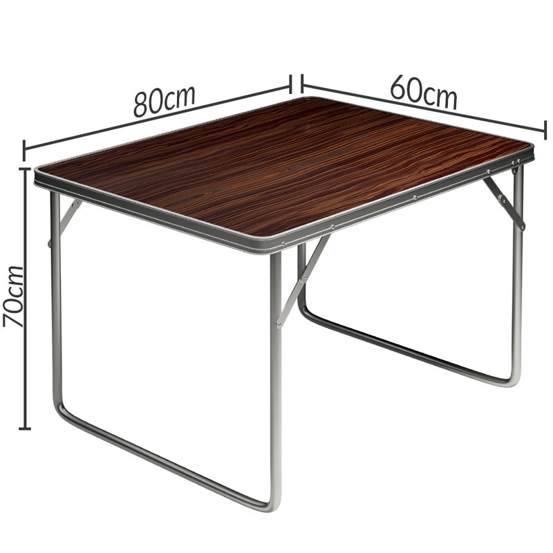 Cathryn Rectangular Wood Folding Outdoor Camping Table , 80cm cm W 60cm cm D, Brown