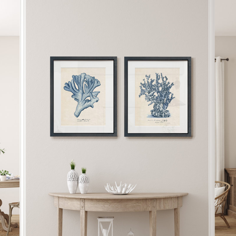 «Sea Coral Study I», ensemble de 2 reproductions d'art sur papier encadrées