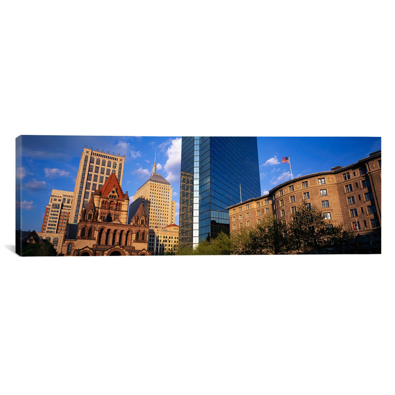 «Panoramic Boston, Massachusetts, Copley Square», reproduction de photo sur toile, H 20 po x l 60 po x P 1,5 po, Toile tendue