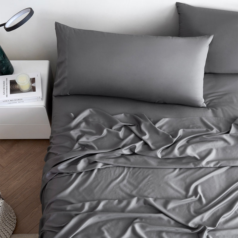 Snorze Cloud Snorze Coma Inducer Silky Rayon Sheet Set, King, Charcoal
