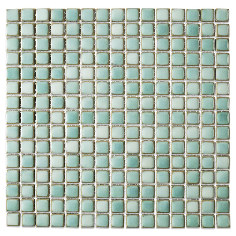 Hudson Edge 1" x 1" Porcelain Mosaic Tile, Green