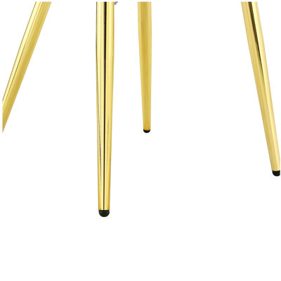 Ensemble de 2 chaises de salle à manger en velours avec des pieds plaqués or et des chaises d'appoint modernes pour la salle à manger et la cuisine