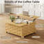 Table basse à plateau relevable avec système de levage hydraulique, rangement caché, rails supérieurs coulissants, conception en bois texturé 3D, table de salon moderne de 41,7 po