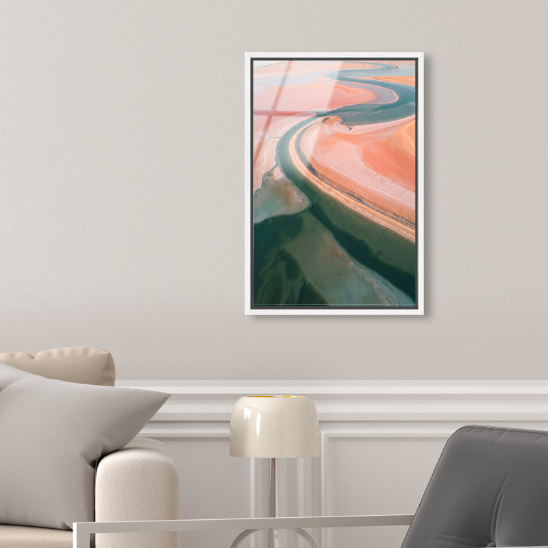 Peach Sand Print by Oliver Gal, 11"H x 16"W, White Floater Frame