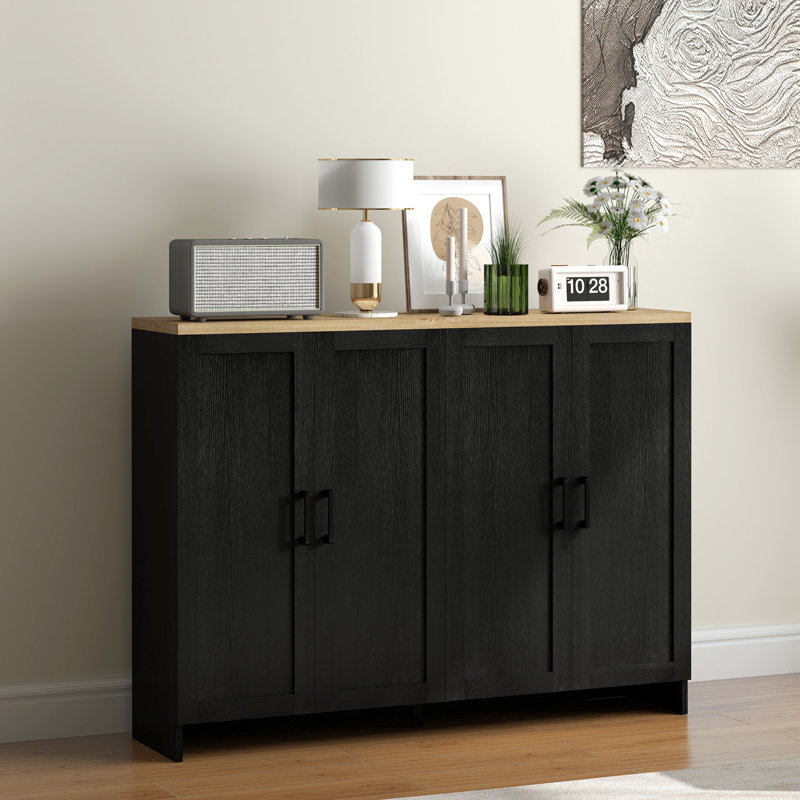 Buffet moderne avec tablettes réglables noir