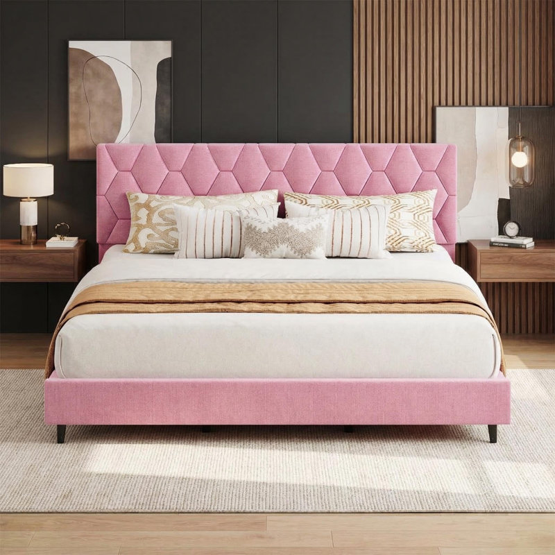 Lit tapissier 85,8 po x 72,8 po x 43,3 po CALIFORNIA KING