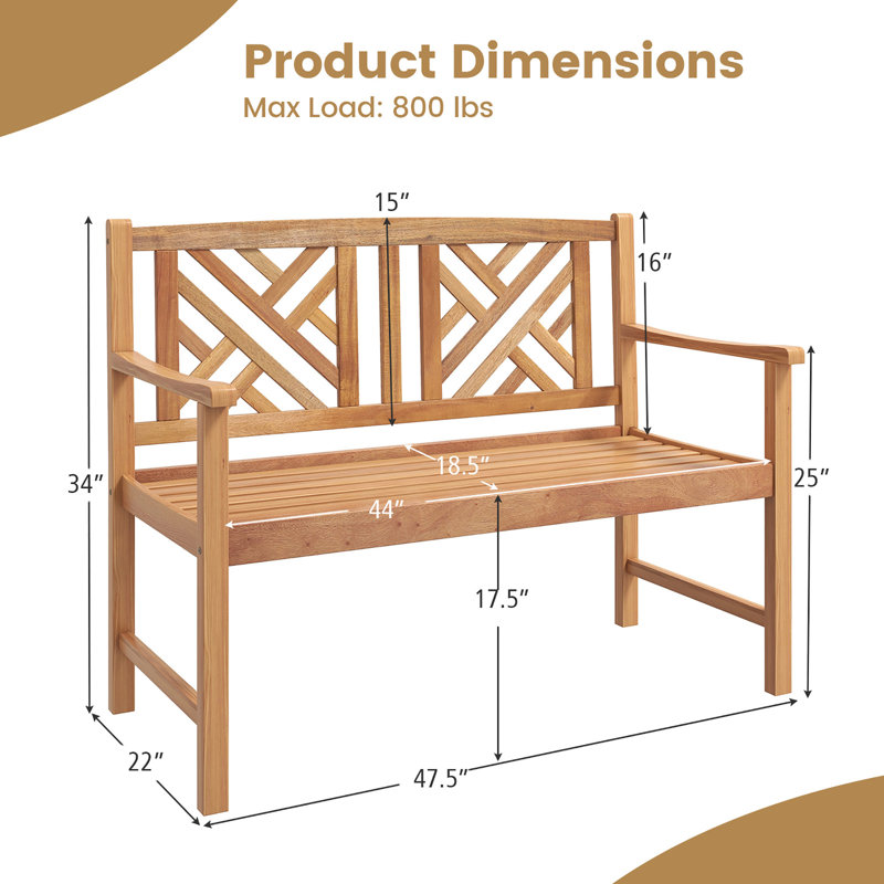 Irick Solid Wood Outdoor Bench