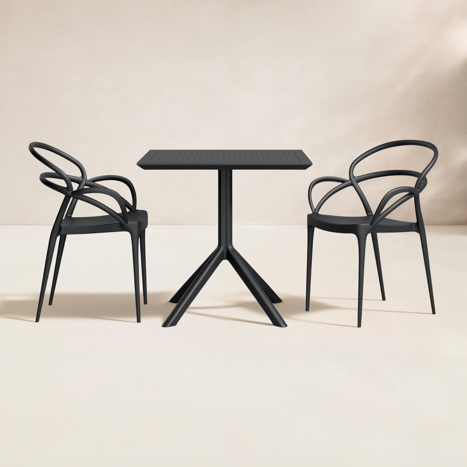 Farrah 32" Patio Bistro Set, Black