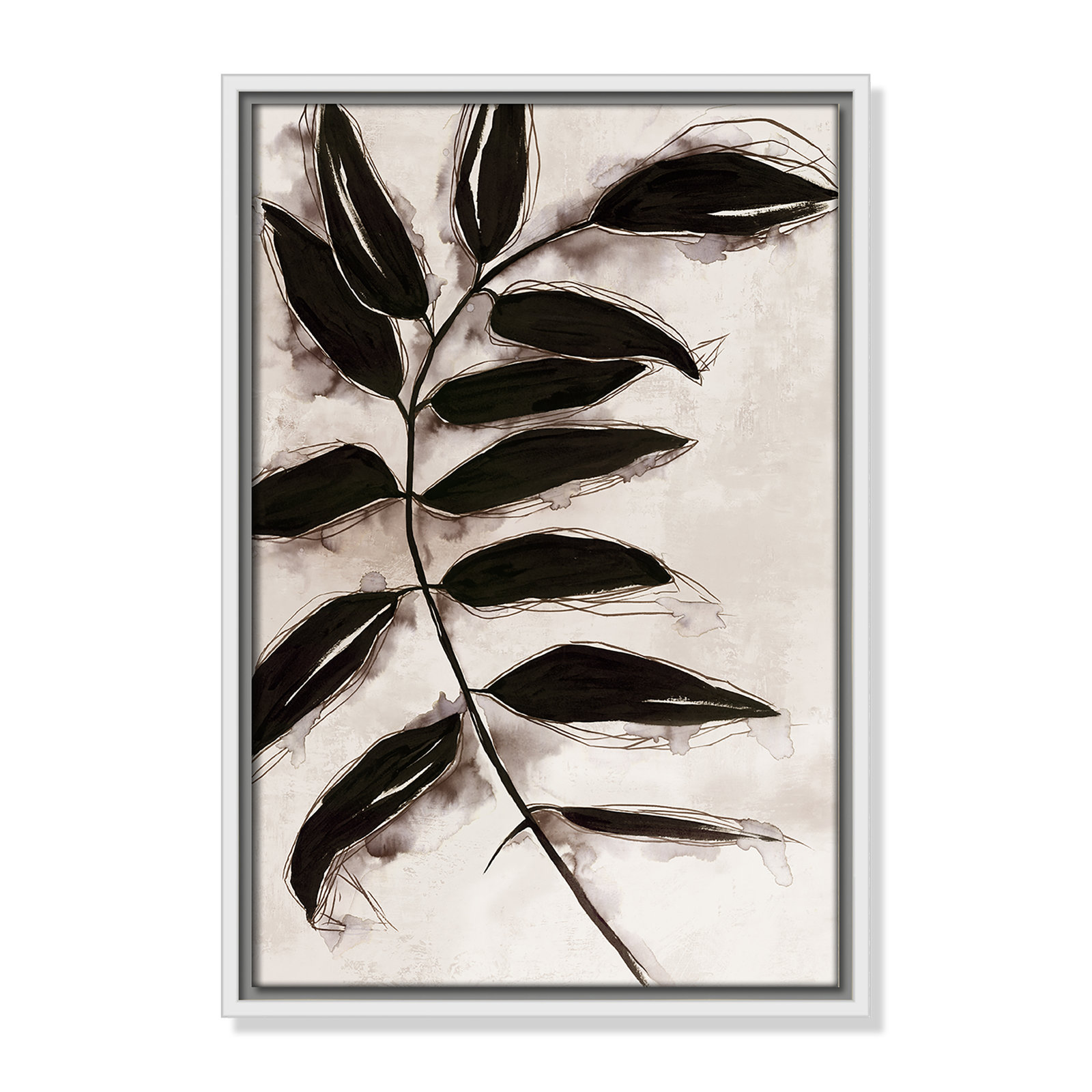 Leaves "Leaves II" Print, 19.5" H x 13.5" W x 2" D, White Framed