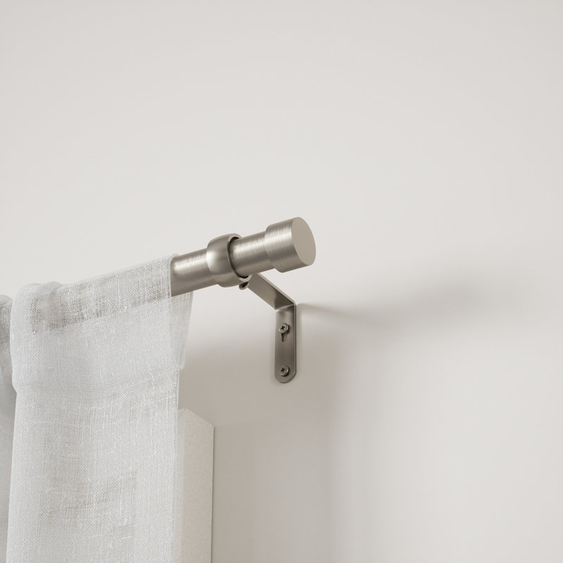 Nickel 180" Adjustable Curtain Rod with Finials