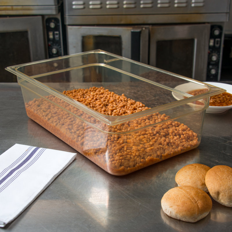 Carlisle Food Service Products Top Notch® Rectangle Plastic Food Storage Container, 6", Amber