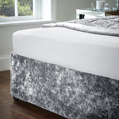 Crushed Velvet Elasticated Divan Base Wrap