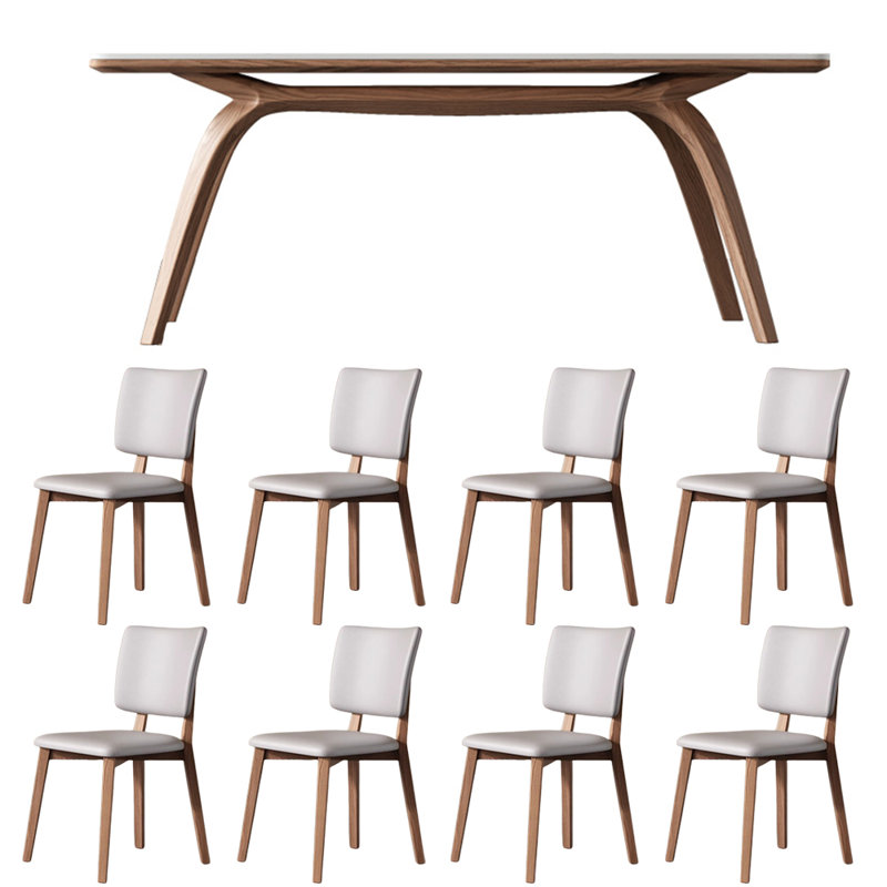 French modern simple rectangular dining table set