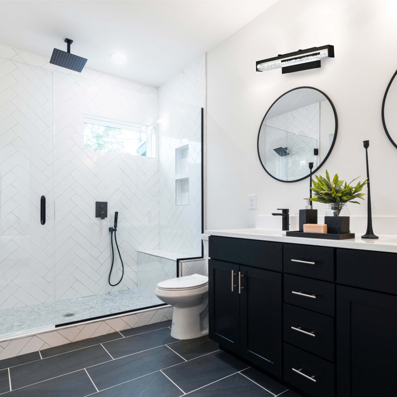 Éclairage pour salle de bain à intensité variable à 1 lumière DEL noir mat Treston