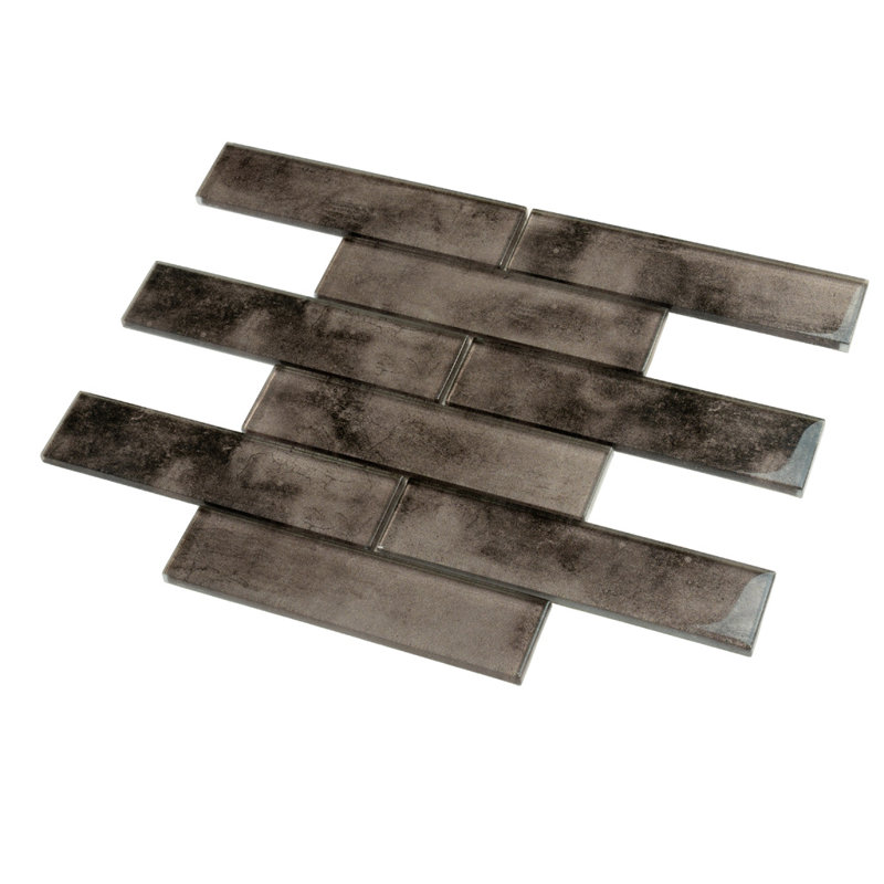 2X8 Subway Glass Mosaic Tile, Suede
