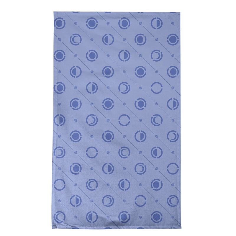 Torchon Moon phases, Mauve crocus / bleu, Croisé en coton