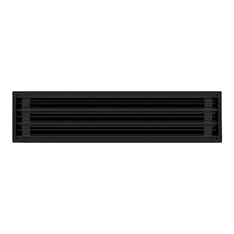 Buildmart - Couvercle de ventilation moderne noir 24 x 6 - Diffuseur à fente linéaire standard - Grille de registre