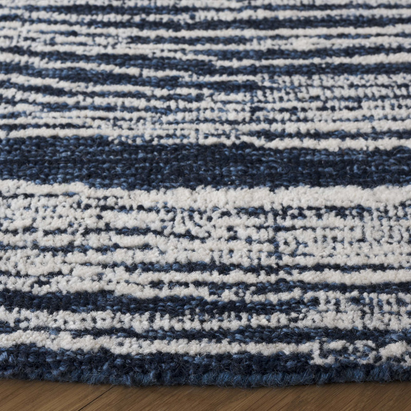 Mahli Hand Tufted Wool Pile Abstract Rug, Round 6'